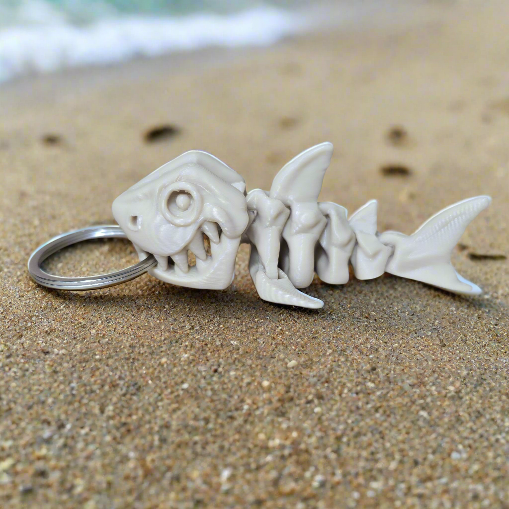 Skeleton Shark Keychain