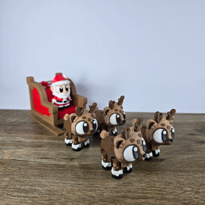 Santa, Sleigh & Reindeer