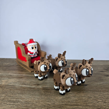 Santa, Sleigh & Reindeer